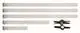 Transparente Rohre in verschiedenen Längen, mit grauen Enden und einem Satz von Verbindungsclips, geeignet für Anwendungen von Vaillant.